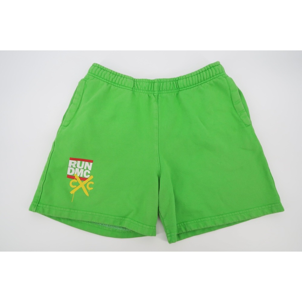 Cross Colours RUN DMC Pose Short King Rock‎ Green Sweat Shorts Mens Size Large